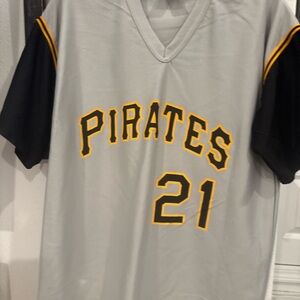 Pirates Gray and Black Jersey